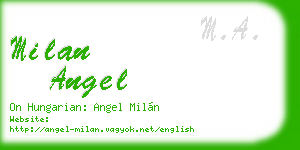 milan angel business card